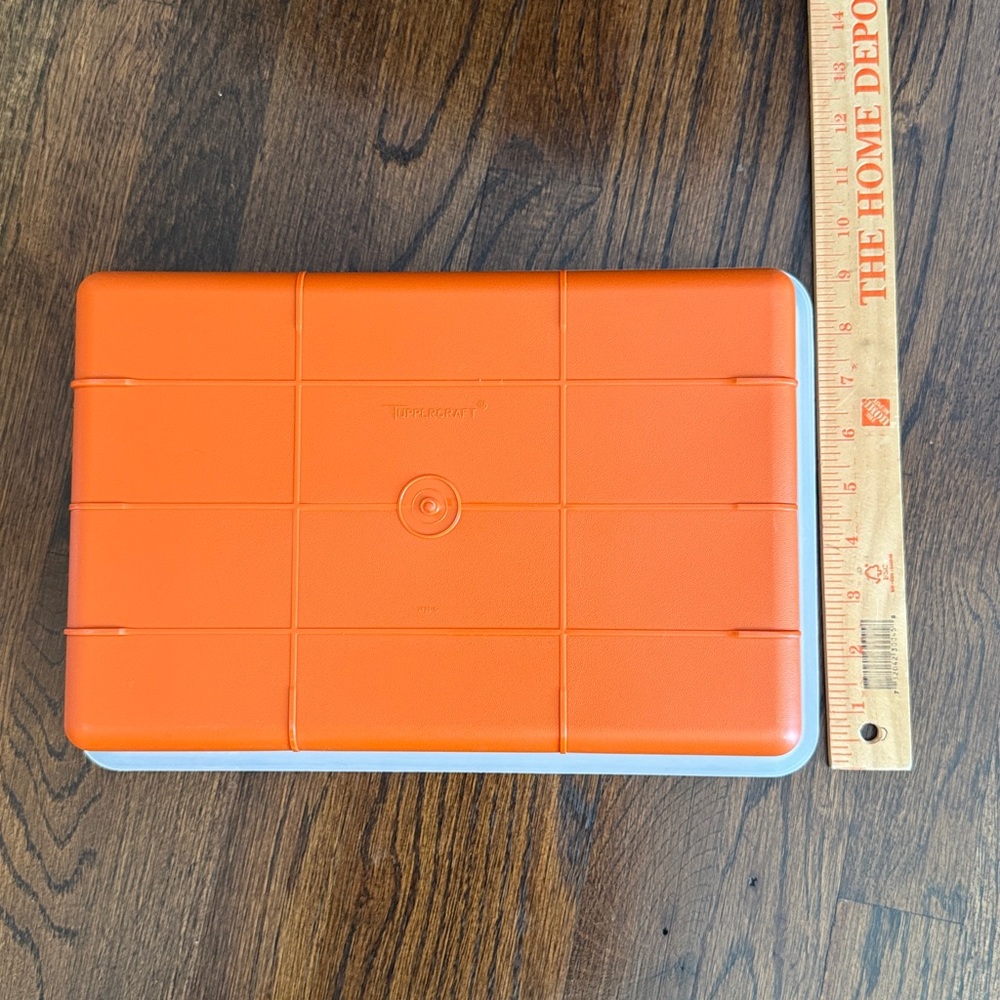 Tupperware Orange and White Compartment Rectangle Storage Container - Picture 7 of 13
